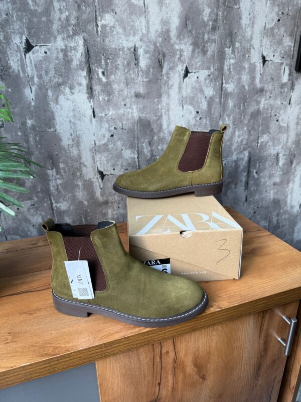 Zara chelsea boots suede premium