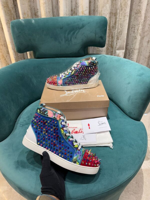 Christian louboutin high tops blue red