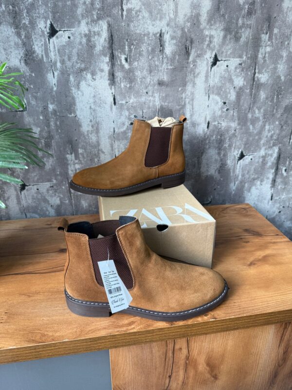 Zara chelsea boots suede premium 5