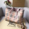 Burberry Haymarket Reversible Tote With Pouch