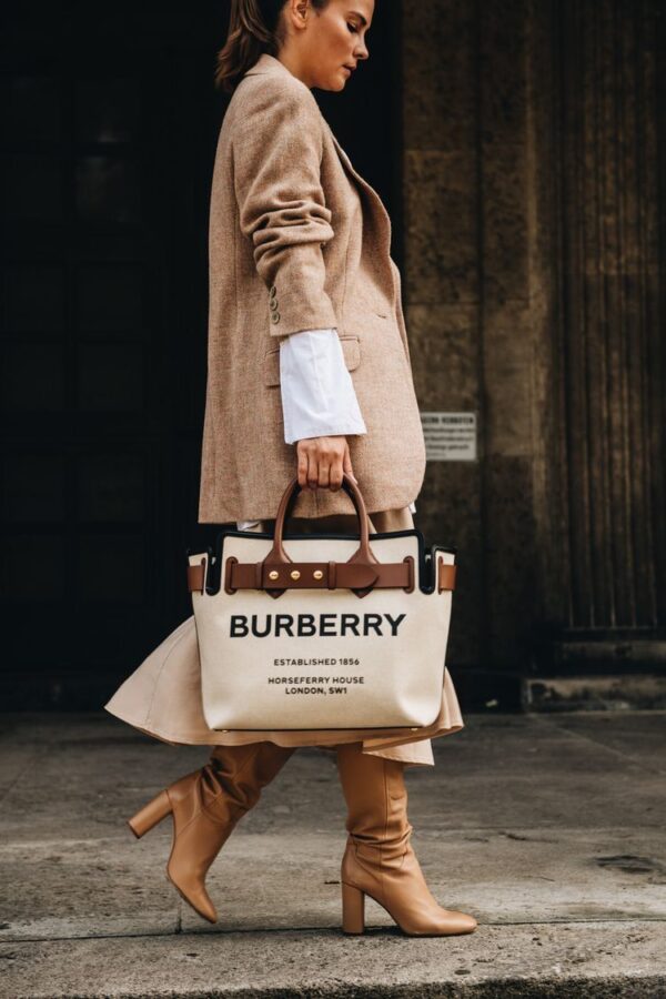 Burberry Horseferry Canvas Tote With Pouch
