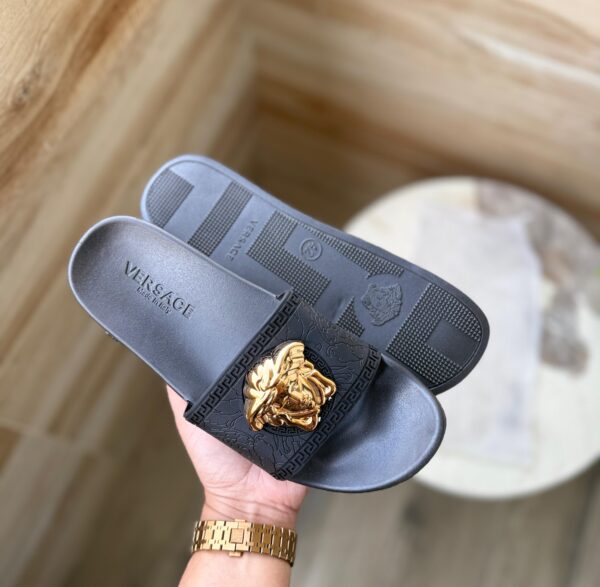 VERSACE  BLACK GOLD SLIDES - Image 3