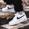 NIKE AIRFORCE ONE WHITE BLACK SWOOSH