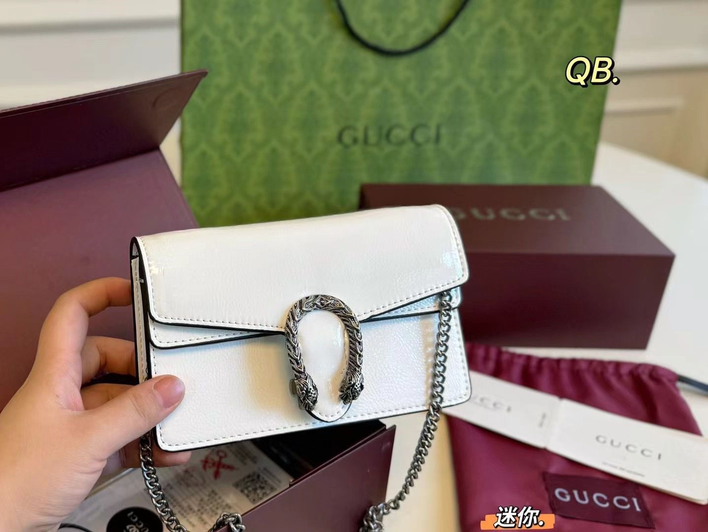 LATEST GUCCI DIONYSUS MINI PATENT LEATHER
